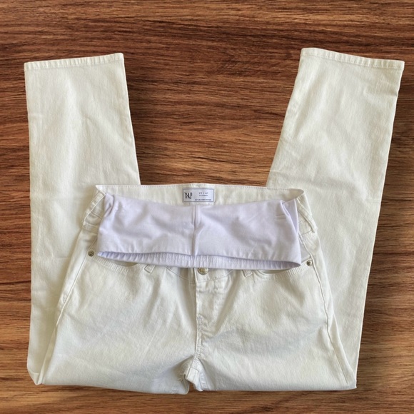 🆕 Gap Maternity True Waistband Full Panel Vintage Slim Jean White Size 4 - Picture 4 of 12